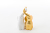 Immagine di ELEFANTI SET 2 PEZZI PORCELLANA BIANCO ORO H16