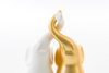Immagine di ELEFANTI SET 2 PEZZI PORCELLANA BIANCO ORO H16