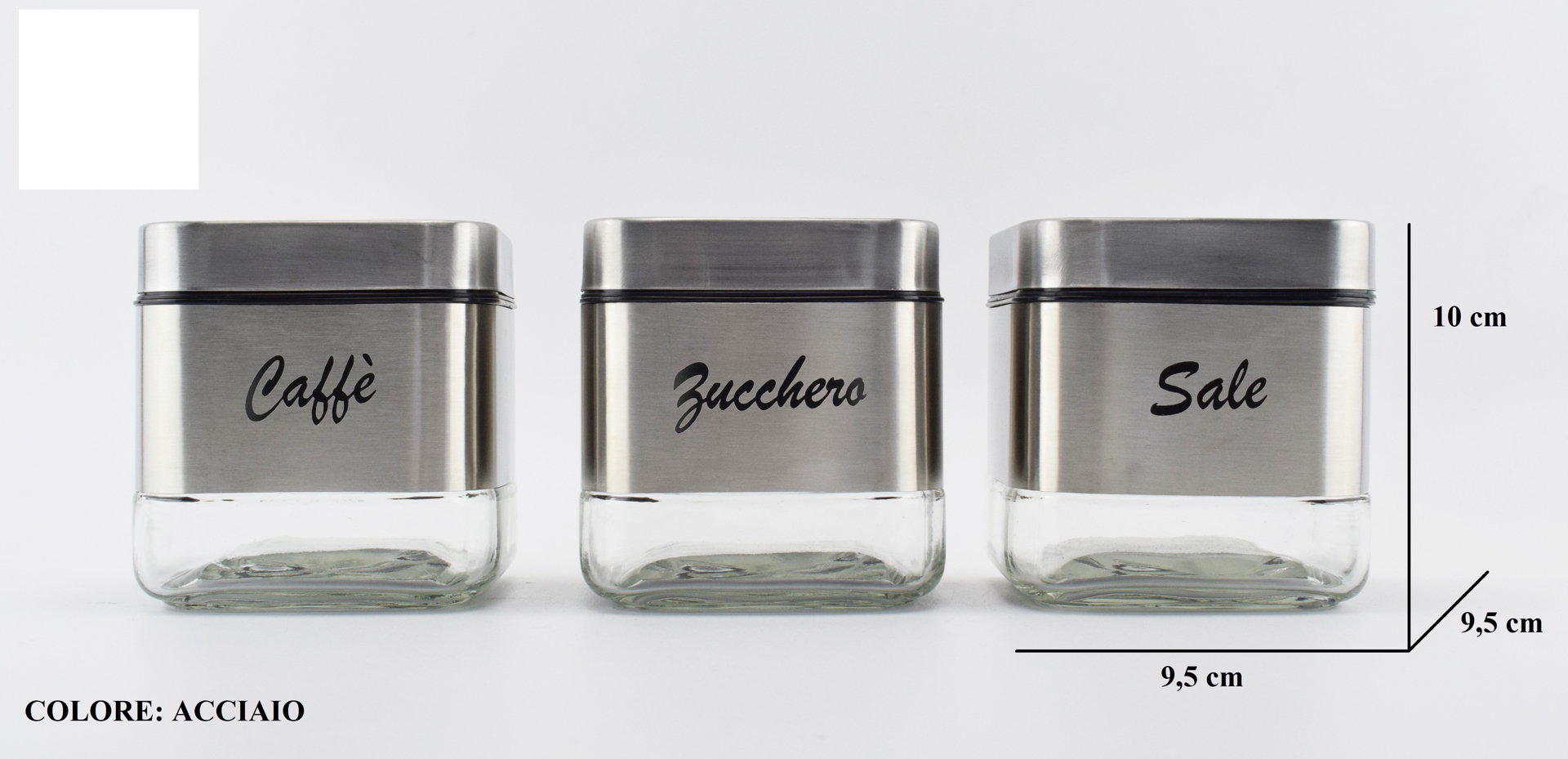 Ernesto Set Contenitori 3 Pezzi Salvafreschezza In Vetro Ermetici