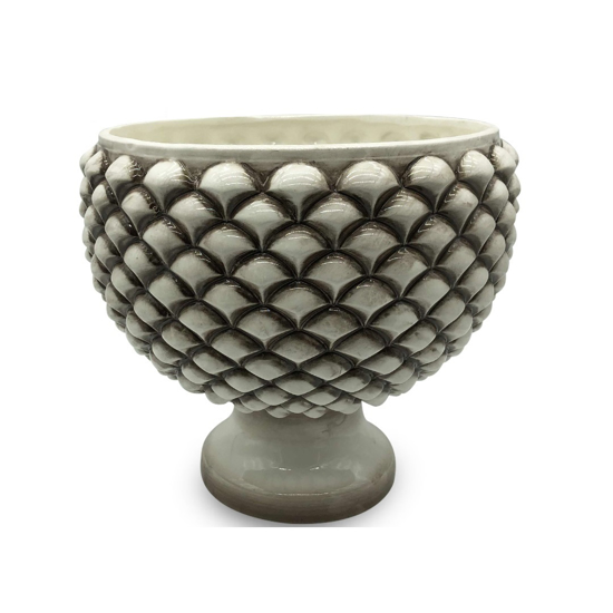 Immagine di ALZATA PIGNA CERAMICA COLORE BIANCO ANTICATO H.25