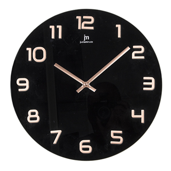 Immagine di OROLOGIO PARETE VETRO TONDO 38CM-NERO ROSE' LOWELL