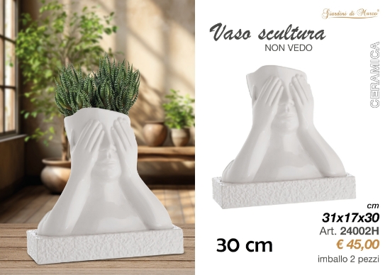 Immagine di VASO 30 CM NON VEDO BIANCO GIARDINI DI MARZO 24002H