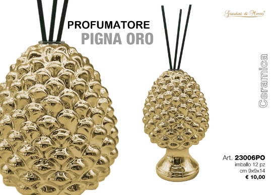 Immagine di PROFUMATORE PIGNA ORO 14 CM GIARDINI DI MARZO 23006PO