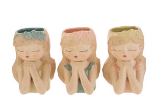 Immagine di VASO CERAMICA GIRL  ASS. 14x11xh.19 CM C/SHOPPER  LE STELLE BOMBONIERE