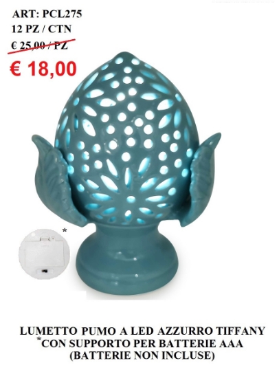 Immagine di LUMETTO PUMO AZZURRO C/LED A BATTERIE  GIARDINI DI MARZO