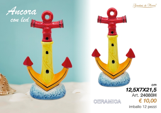 Immagine di ANCORA CON LED DA POGGIO CM 12,5X7X21,5 CODICE 24080H  GIARDINI DI MARZO