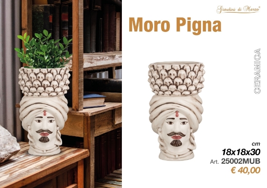 Immagine di MORO UOMO 30 CM ANTICATO CON PIGNA 25002MUB GIARDINI DI MARZO