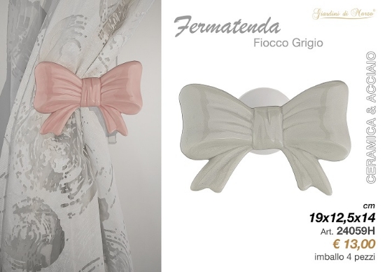 Immagine di FERMATENDA FIOCCO GRIGIO 24059H GIARDINI DI MARZO