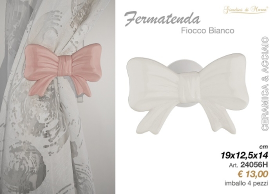 Immagine di FERMATENDA FIOCCO BIANCO 24056H GIARDINI DI MARZO