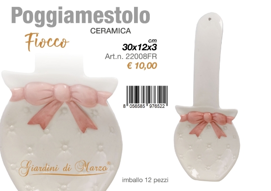 Immagine di POGGIA MESTOLO FIOCCO ROSA 22008FR GIARDINI DI MARZO