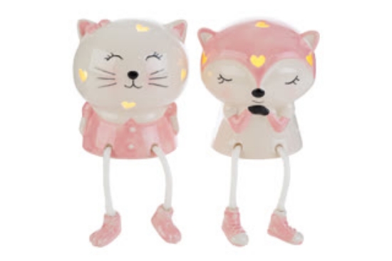 Immagine di ANIMALI PORCELLANA LED  ASS.9x8,5xh.10CM ROSA