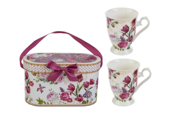 Immagine di SET 2 MUG BOUQUET DI CHARME PORCELLANA C/ASTUCCIO
