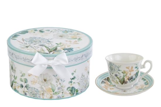 Immagine di TAZZA DA TE' ARIA DI PROVENZA PORCELLANA C/ASTUCCIO d.16x9CM
