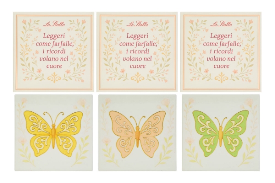 Immagine di POGGIAPENTOLA FARFALLA CERAMICA  ASS.15x15CM