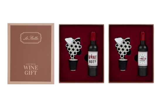 Immagine di SET 4 PZ ACCESSORI VINO WINE TIME C/ASTUCCIO 2ASS.