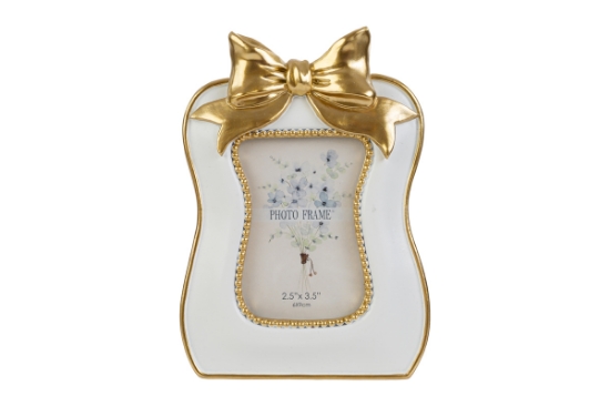 Immagine di PORTAFOTO IN RES FIOCCO GOLD 6X8 mis.est.11x15CM