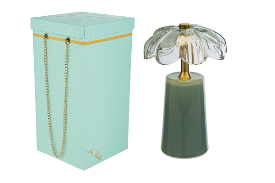 Immagine di LAMPADA V FIORE MENTA 11x11xh.18CM C/BOX-ROSE 189202