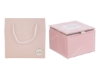 Immagine di SCATOLA VETRO ROSA 9x9xh.7CM C/SHOPPER 156634
