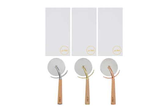 Immagine di TAGLIAPIZZA METALLO ASS.18x8CM C/ASTUCCIO