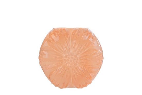 Immagine di VASO VETRO FIORE SALMONE 14x6xH.15CM C/SHOPPER 156572