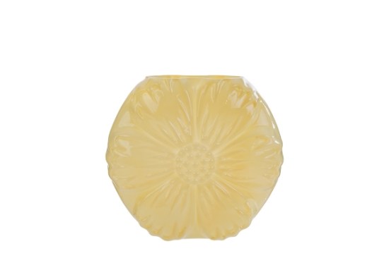 Immagine di VASO VETRO FIORE GIALLO 14x6xH.15CM C/SHOPPER 156572