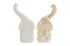 Immagine di SET 2 ELEFANTINI PORCEL 3D BIANCO/ORO 6x9,5xh.27CM