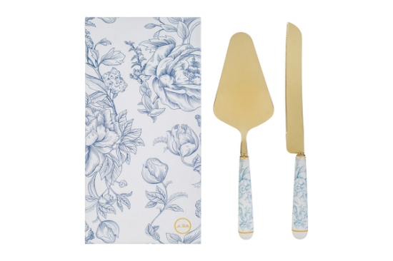 Immagine di SET 2 PZ TAGLIA TORTA DEC.CELESTE 28CM C/ASTUCCIO