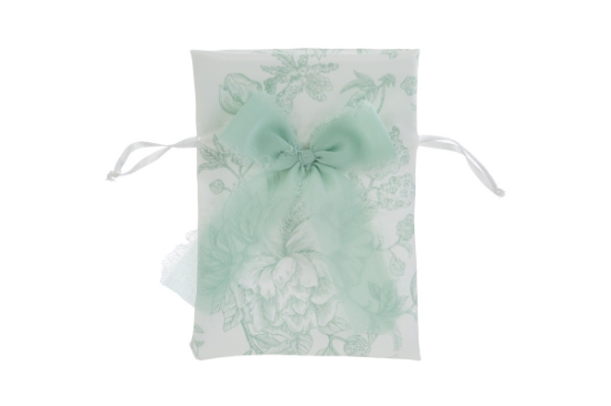 Immagine di SACCHETTINO 60 PEZZI RASO TOILE DE JOUY VERDE 10x14CM