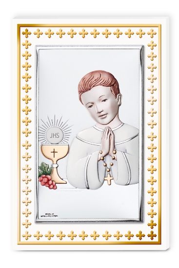 Immagine di Pannello Comunione Bimbo Con foglia Oro 9x13,5 81508/3LCOL