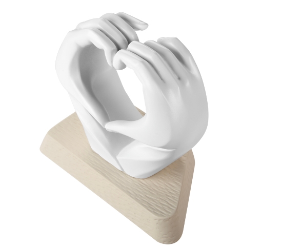 Immagine di MANI A CUORE RESINA BIANCA 13X8,5 H14 R18353 2BI TO