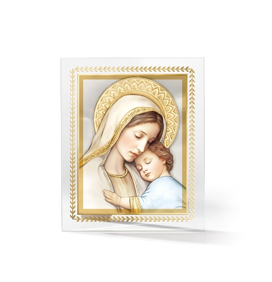 Immagine di Pannello In Vetro Mado Con Bambino C/foglia Oro LS800/4
